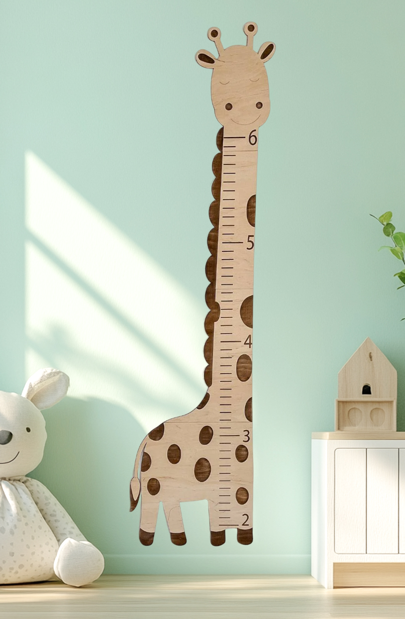 Wooden Giraffe Growth Chart Height Ruler for Kids