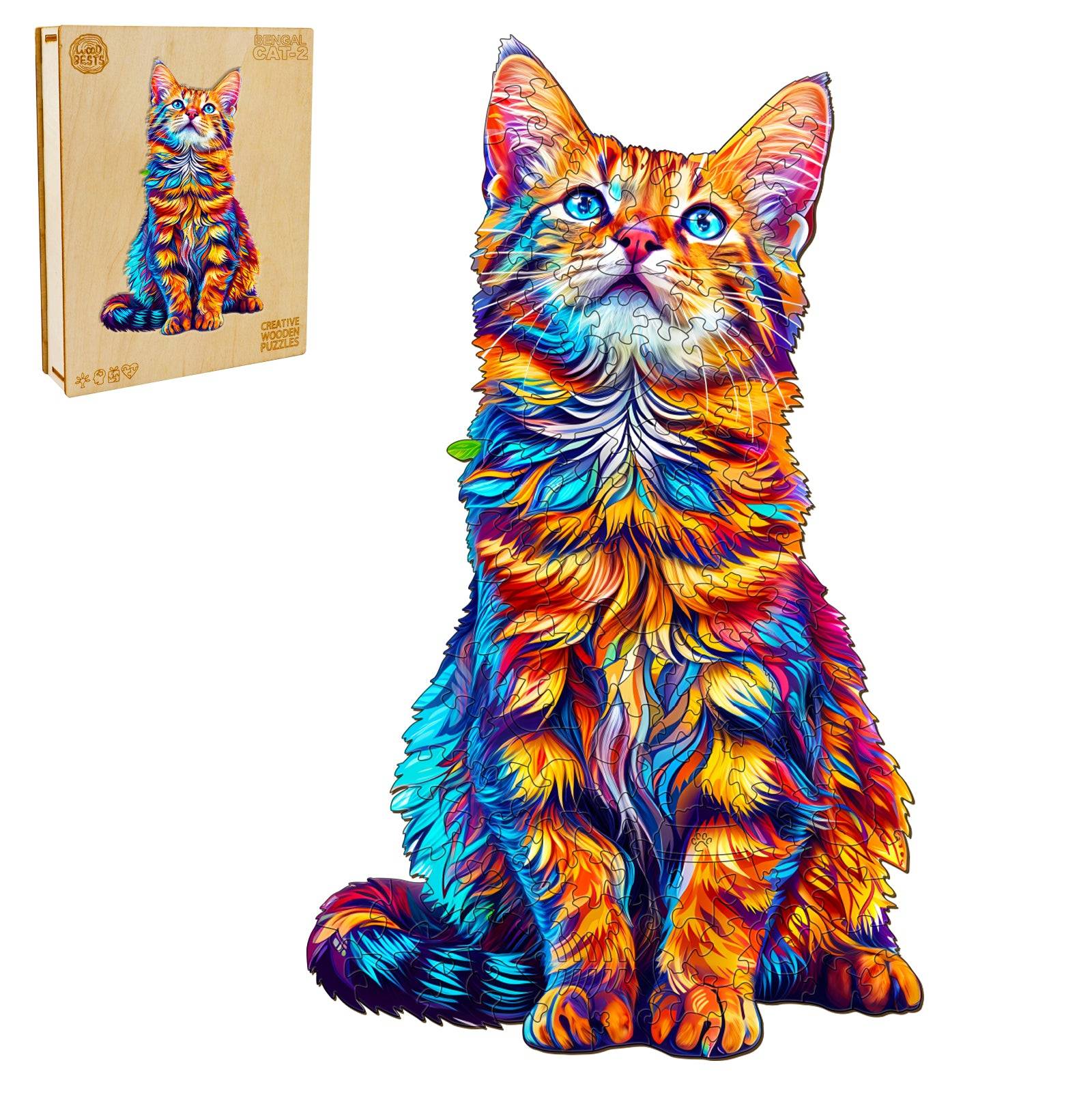 Bengal Cat-2 Wooden Jigsaw Puzzle