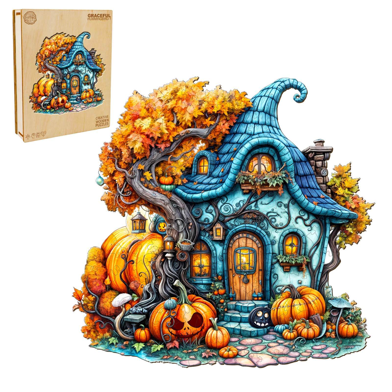 Pumpkin House-1 Wooden Jigsaw Puzzle