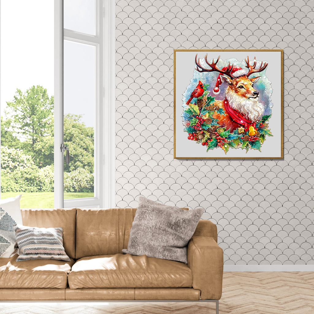 Sparkle Reindeer Wooden Jigsaw Puzzle