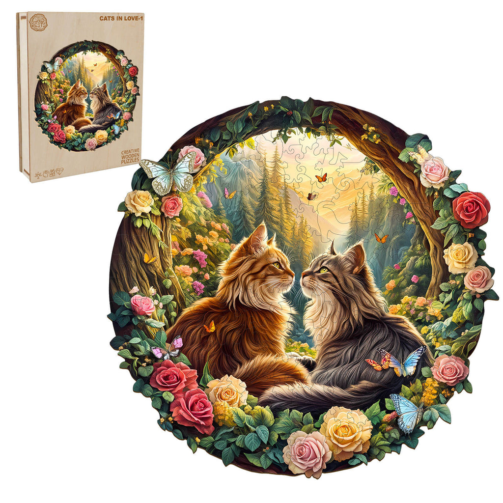 Cats in Love-1 Wooden Jigsaw Puzzle