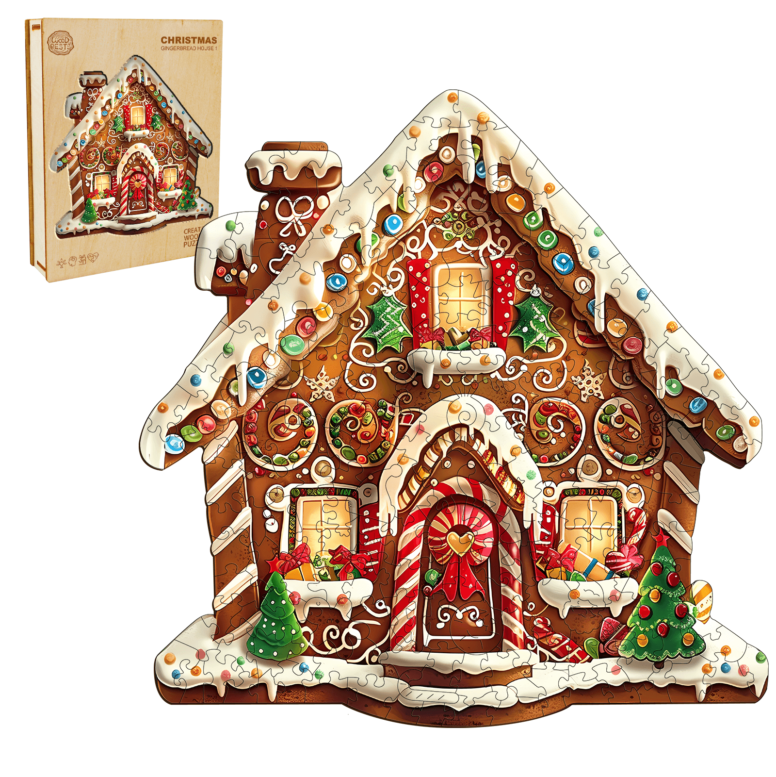 Christmas Gingerbread House-1 Wooden Jigsaw Puzzle