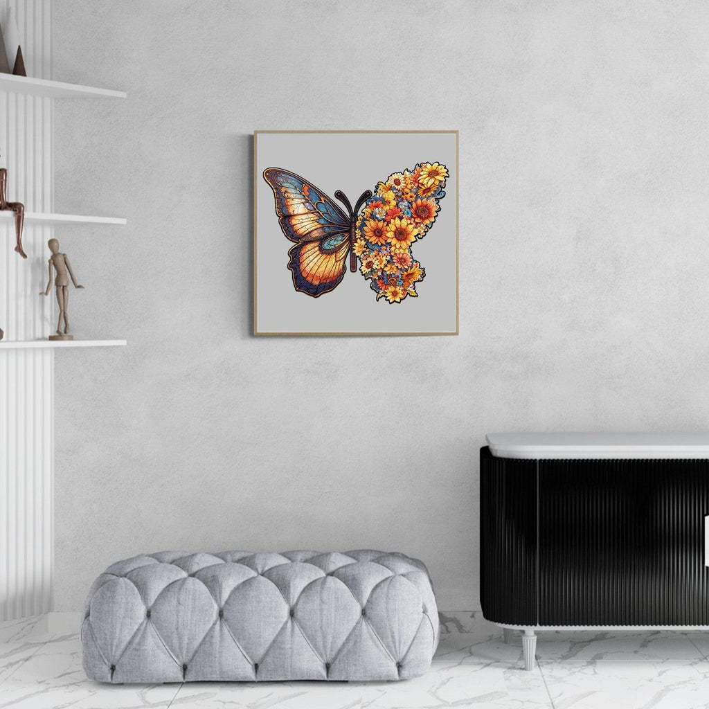 Butterfly Flower Wooden Jigsaw Puzzle