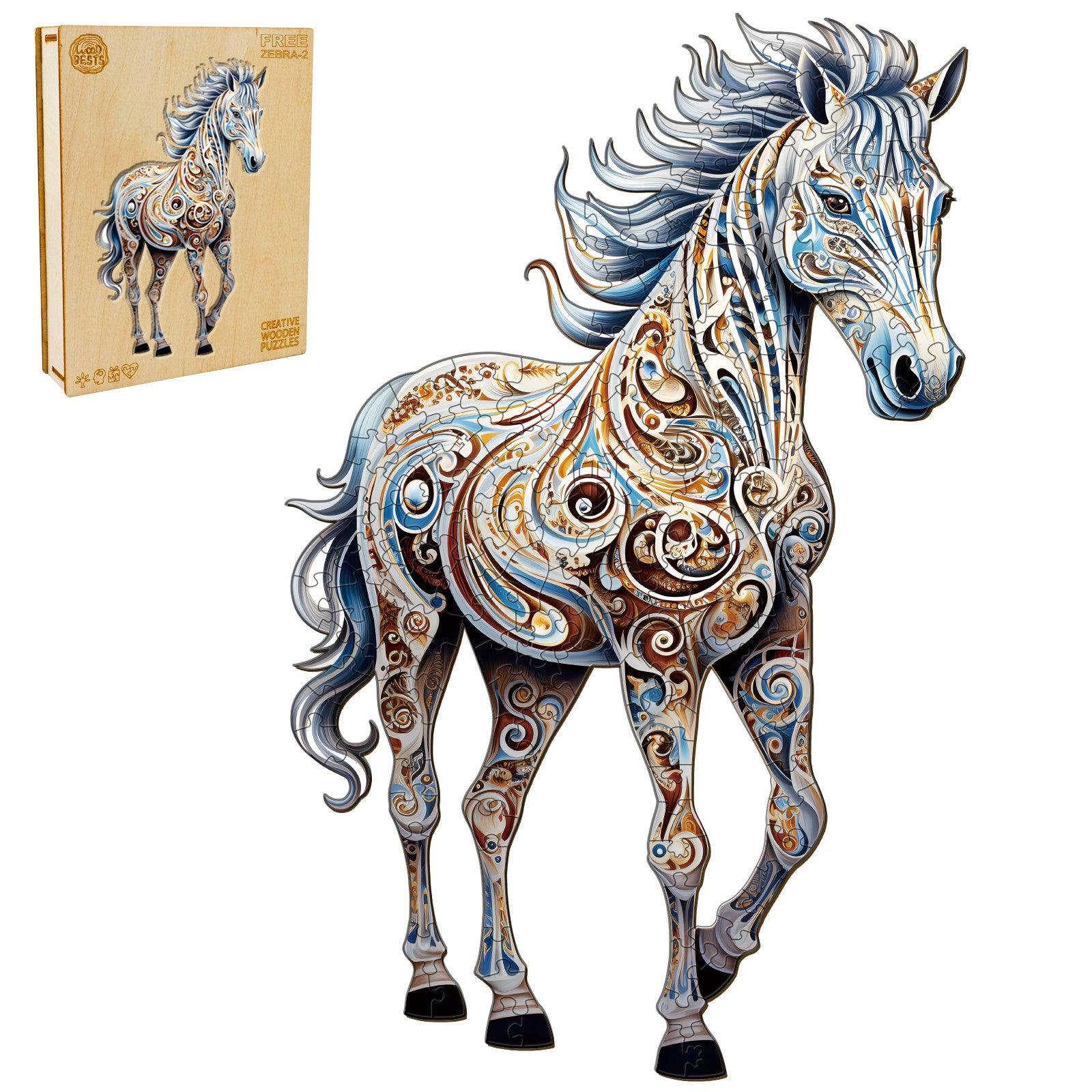 Free Zebra 2 Wooden Jigsaw Puzzle