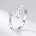 FAITH & INFINITY SILVER RING - (ADJUSTABLE)
