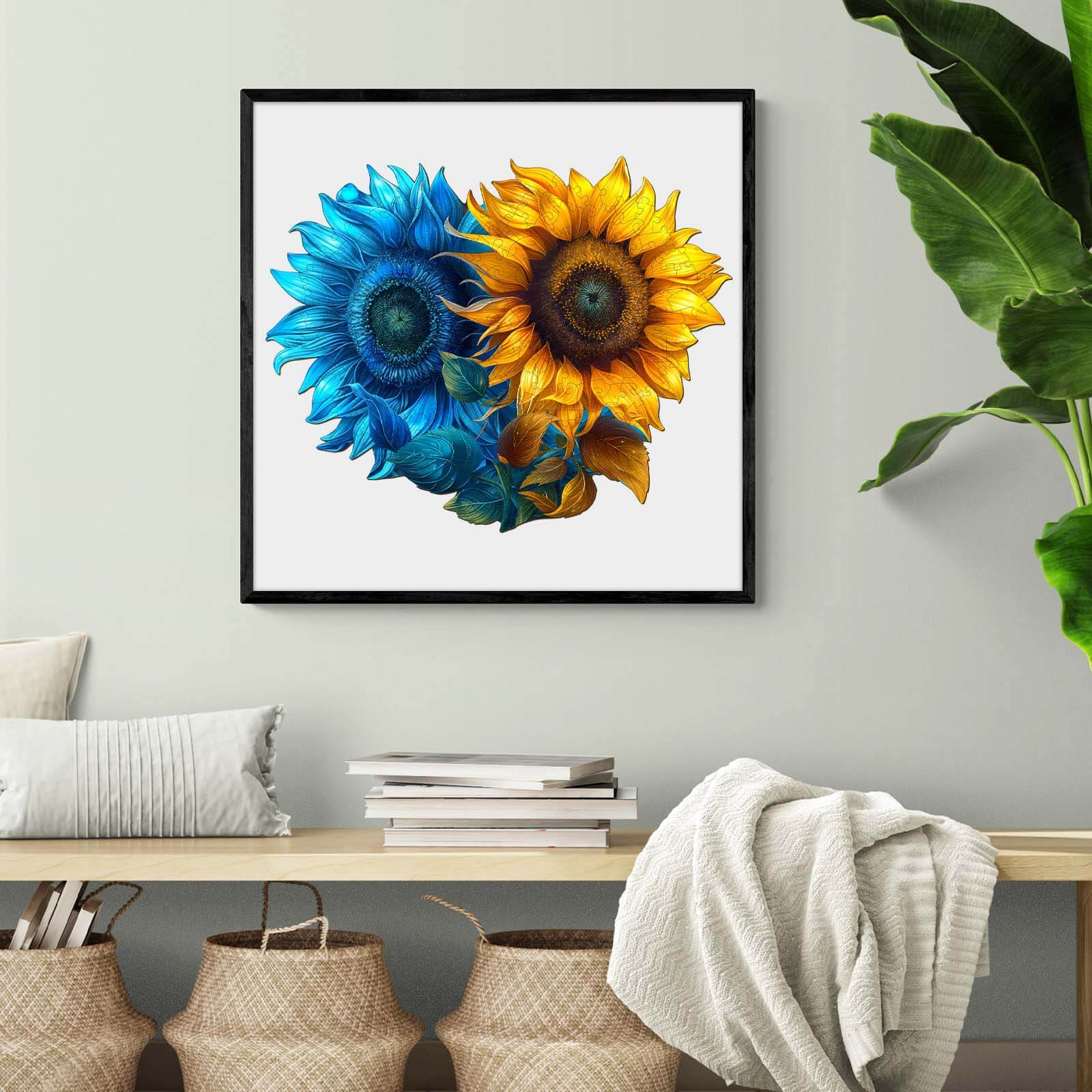 Yin Yang Sunflower Wooden Jigsaw Puzzle