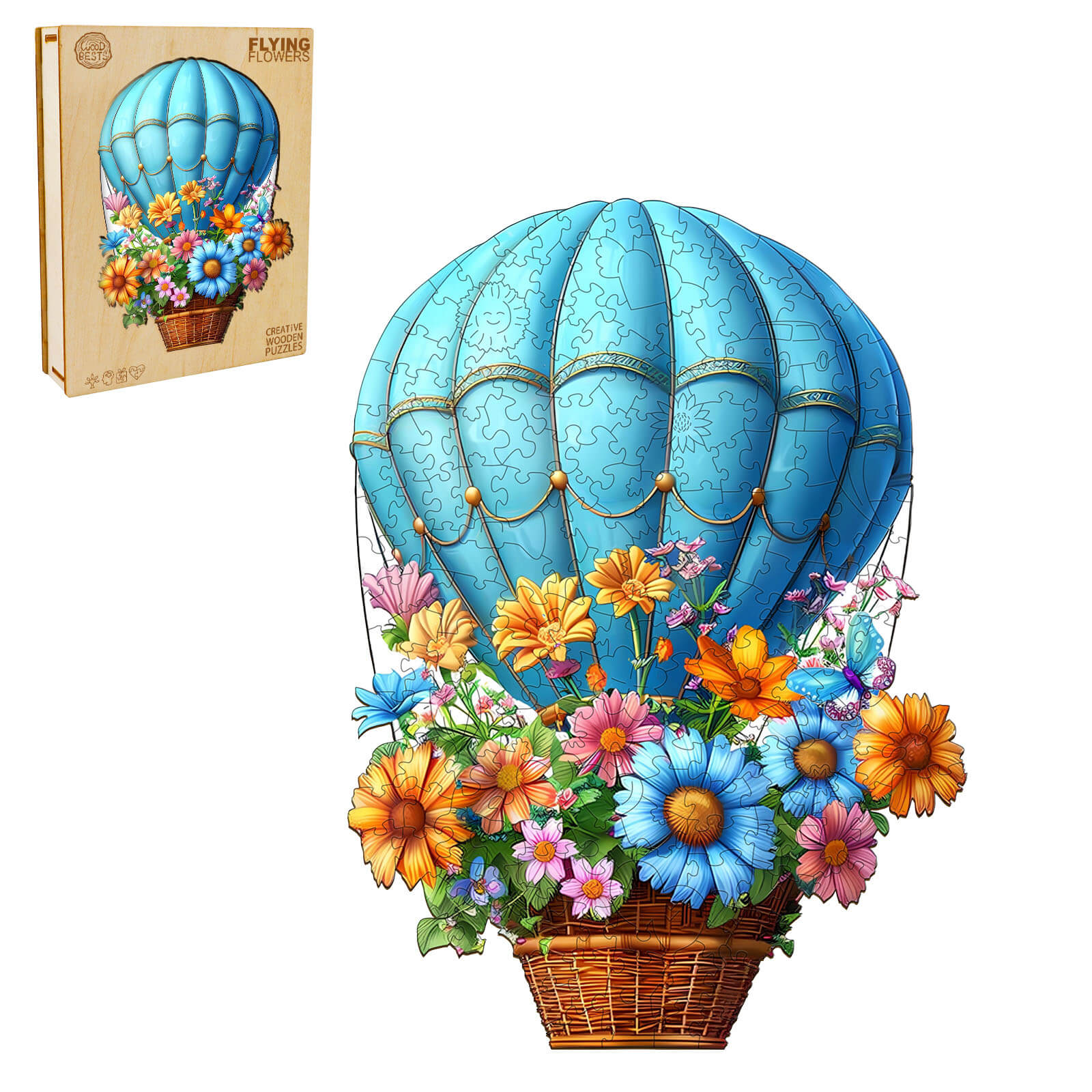 Flying Flowers Wooden Jigsaw Puzzle