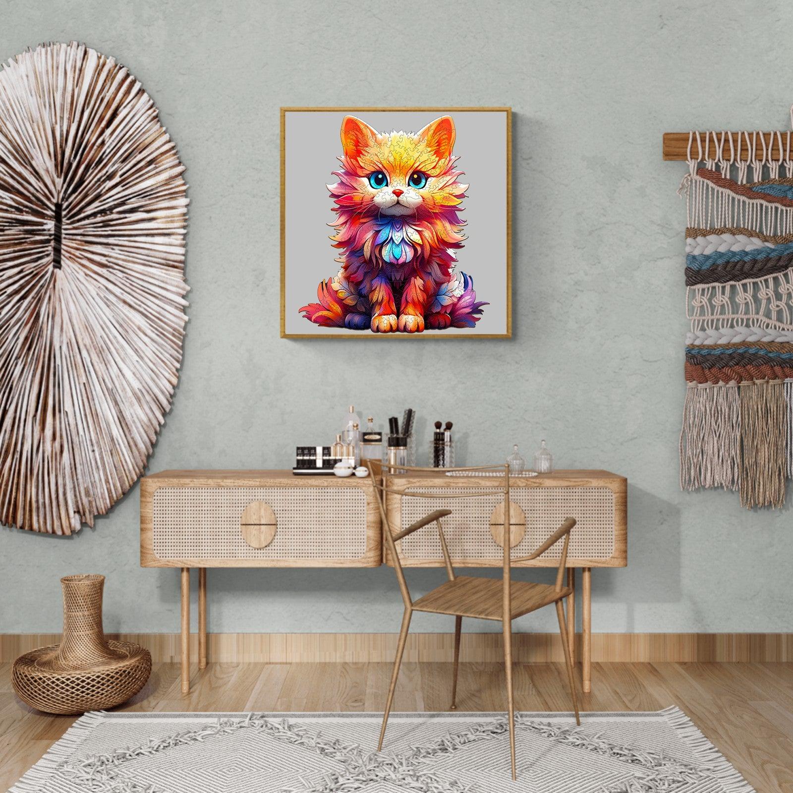 Docile Cat Wooden Jigsaw Puzzle