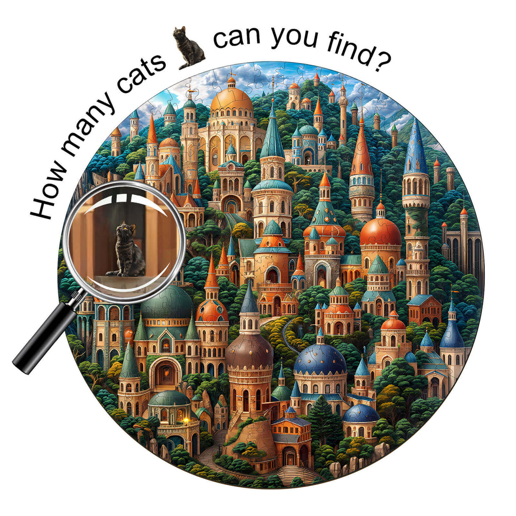 SEEK AND FIND CATS Wooden Jigsaw Puzzle