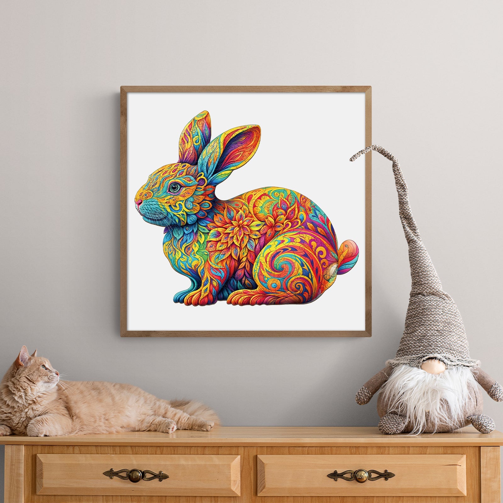 Cute Rabbit Wooden Jigsaw Puzzle