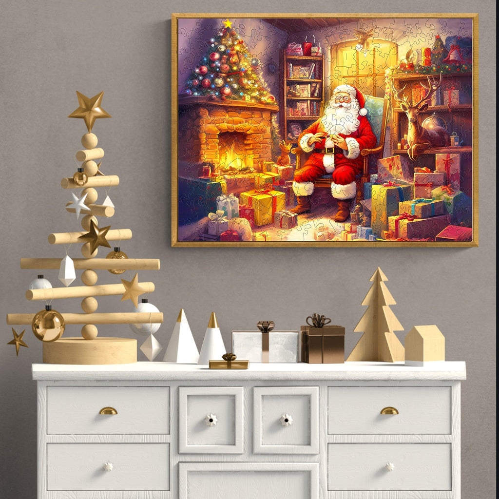 Jolly Santa Claus Wooden Jigsaw Puzzle