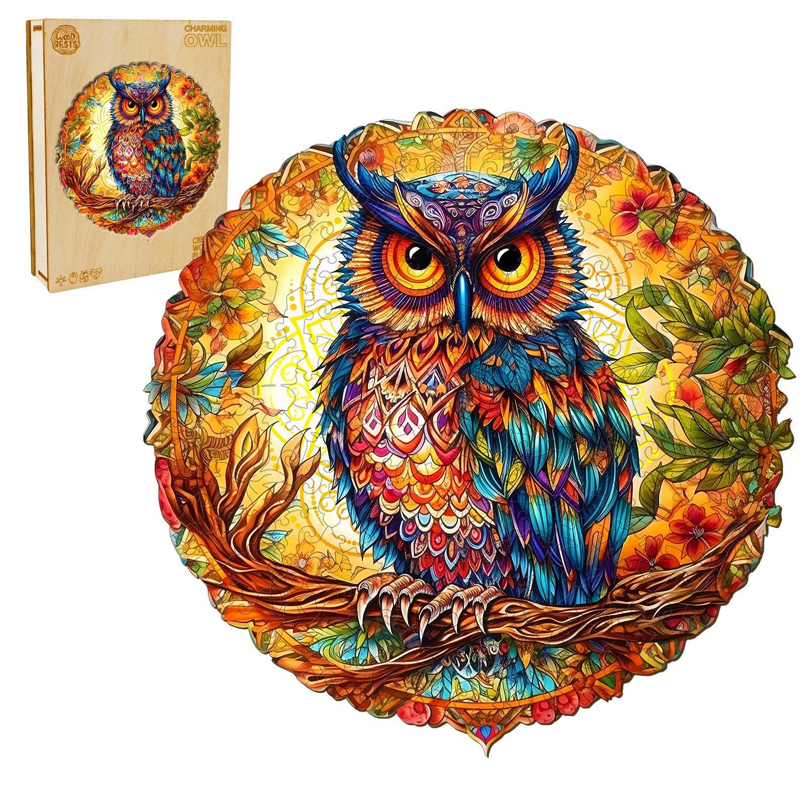 Charming Owl Wooden Jigsaw Puzzle