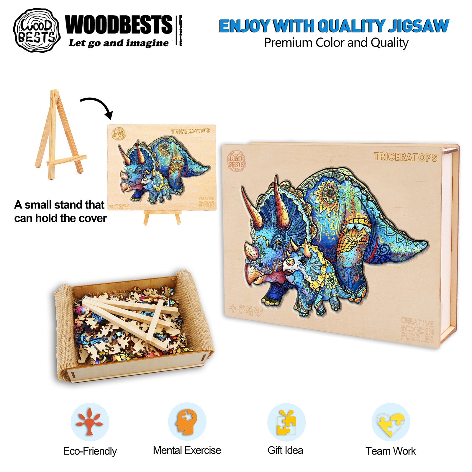 Triceratops Wooden Jigsaw Puzzle