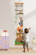 Personalized Forest Animals Hanging Canvas Height Ruler