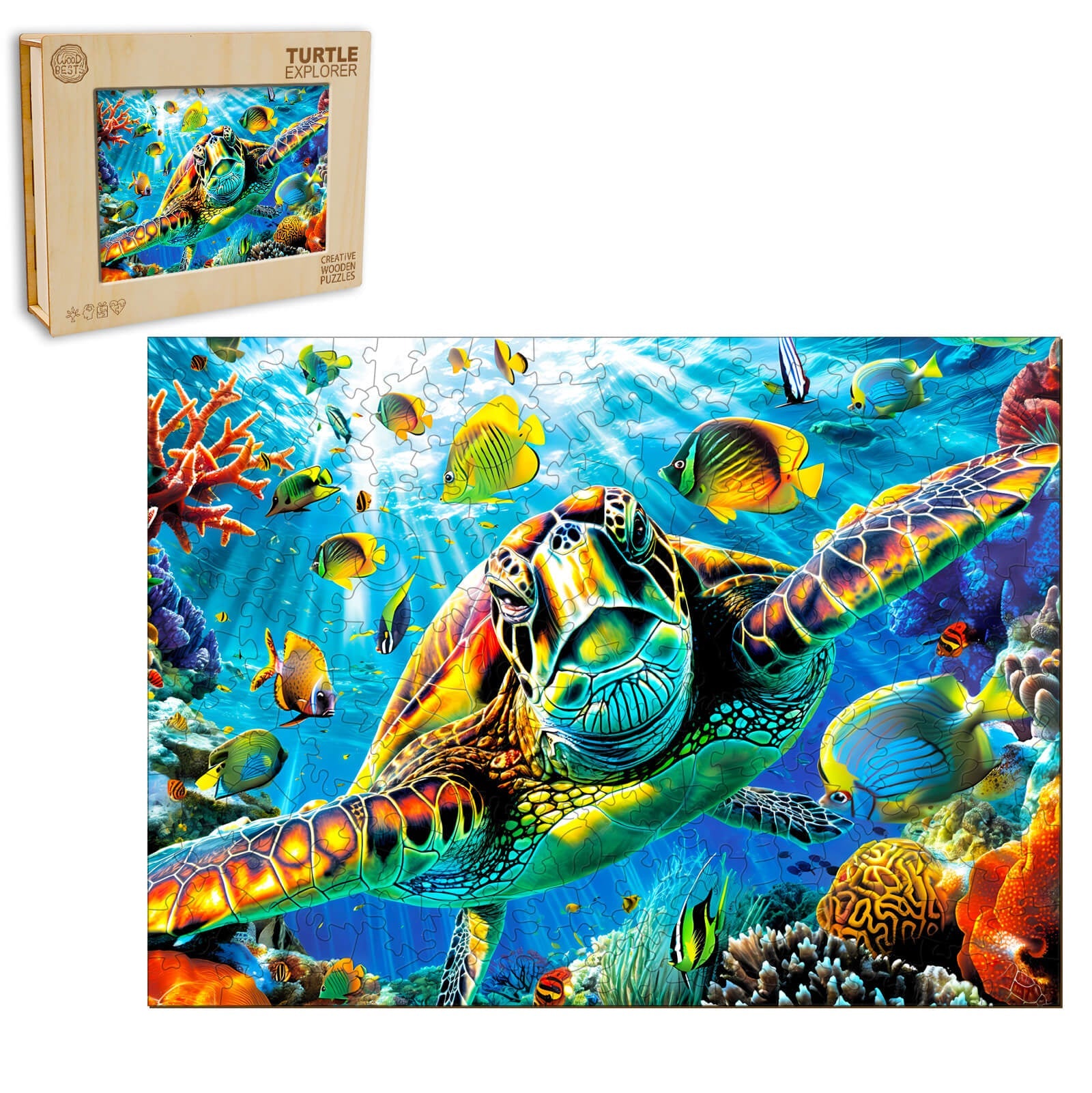 Turtle Explorer Wooden Jigsaw Puzzle
