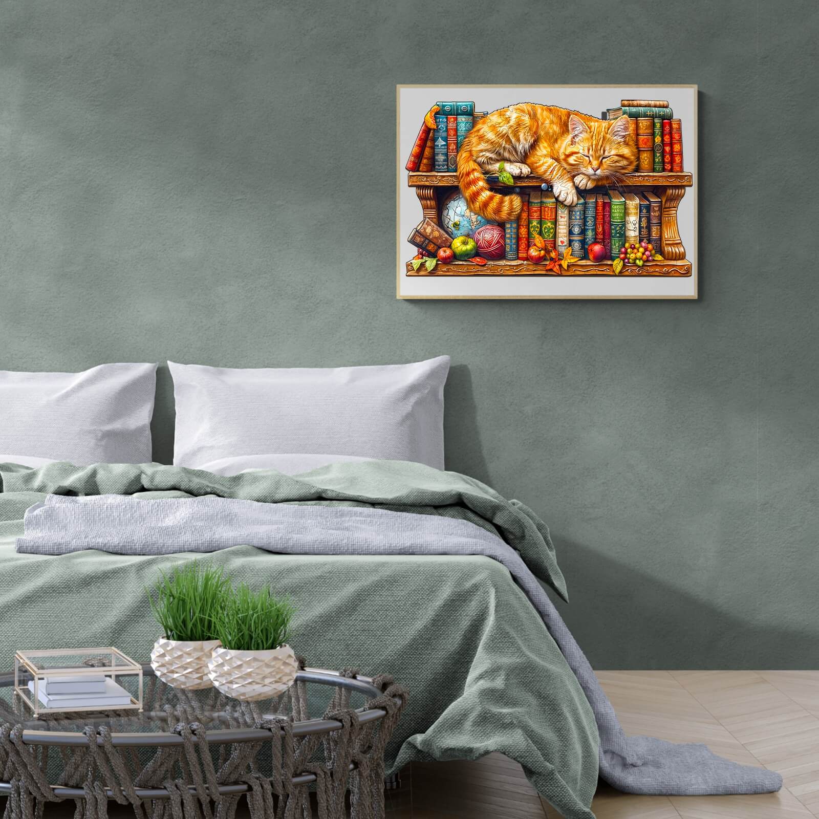 Dreamy Tabby Cat-2 Wooden Jigsaw Puzzle