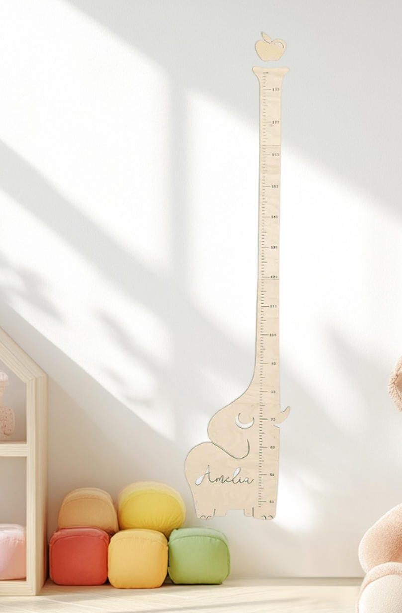 Personalized Wooden Elephant Growth Chart