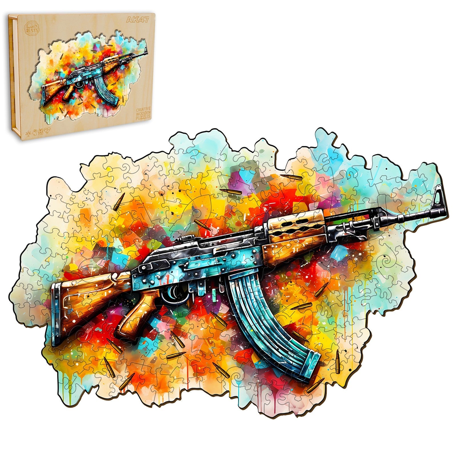 AK47 Wooden Jigsaw Puzzle