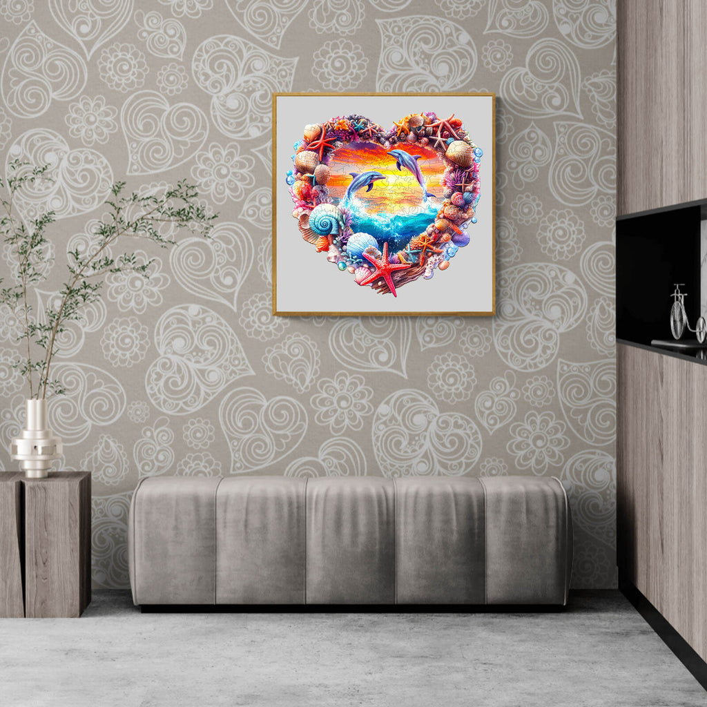 Coral and Dolphin Wooden Jigsaw Puzzle