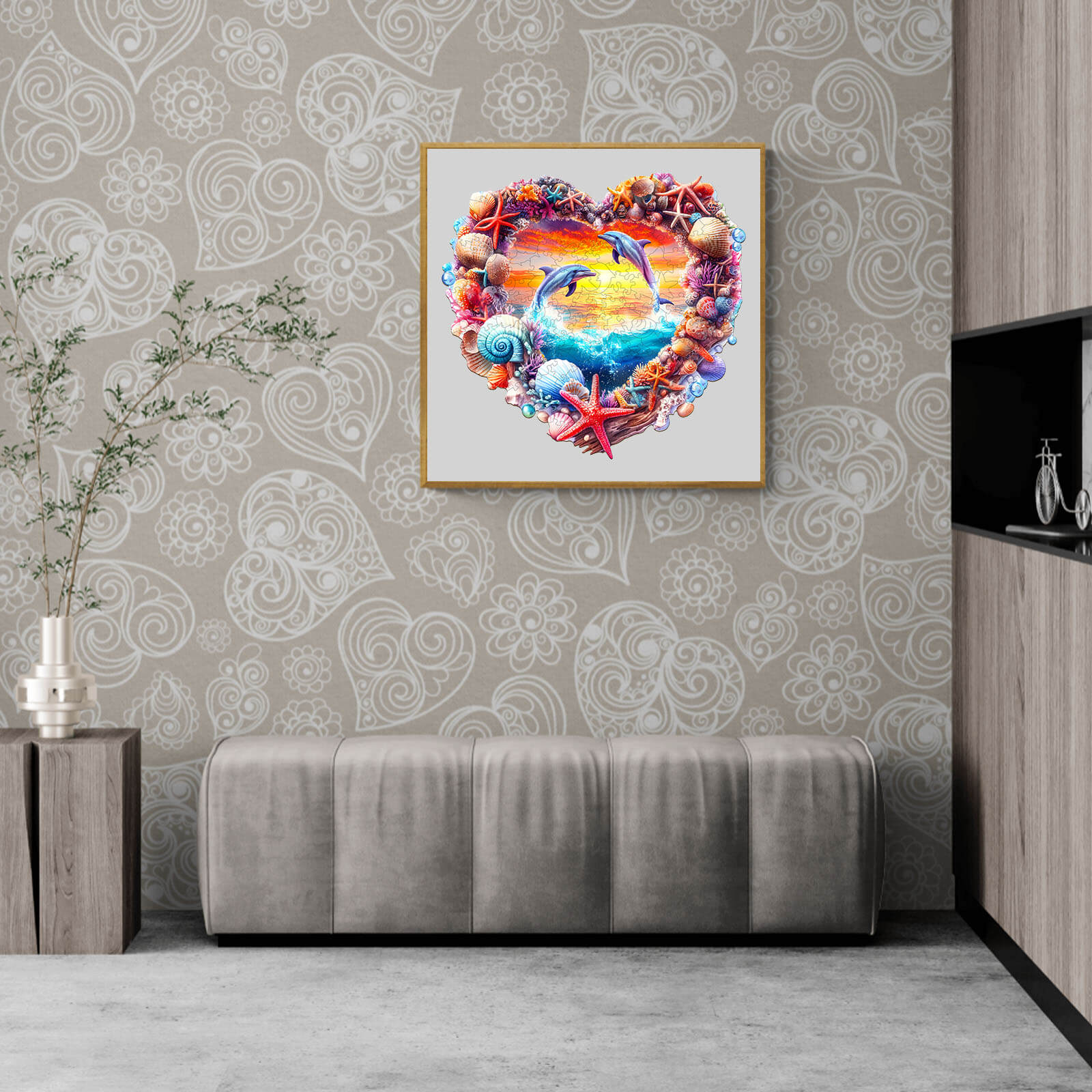 Coral and Dolphin Wooden Jigsaw Puzzle