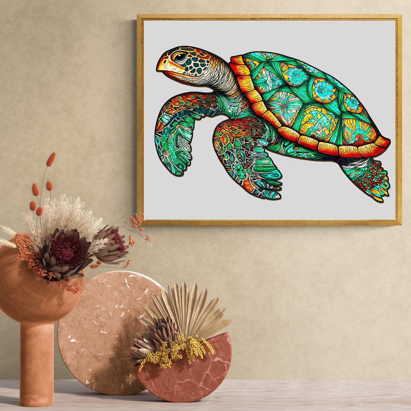 Mysterious Sea Turtle Wooden Jigsaw Puzzle