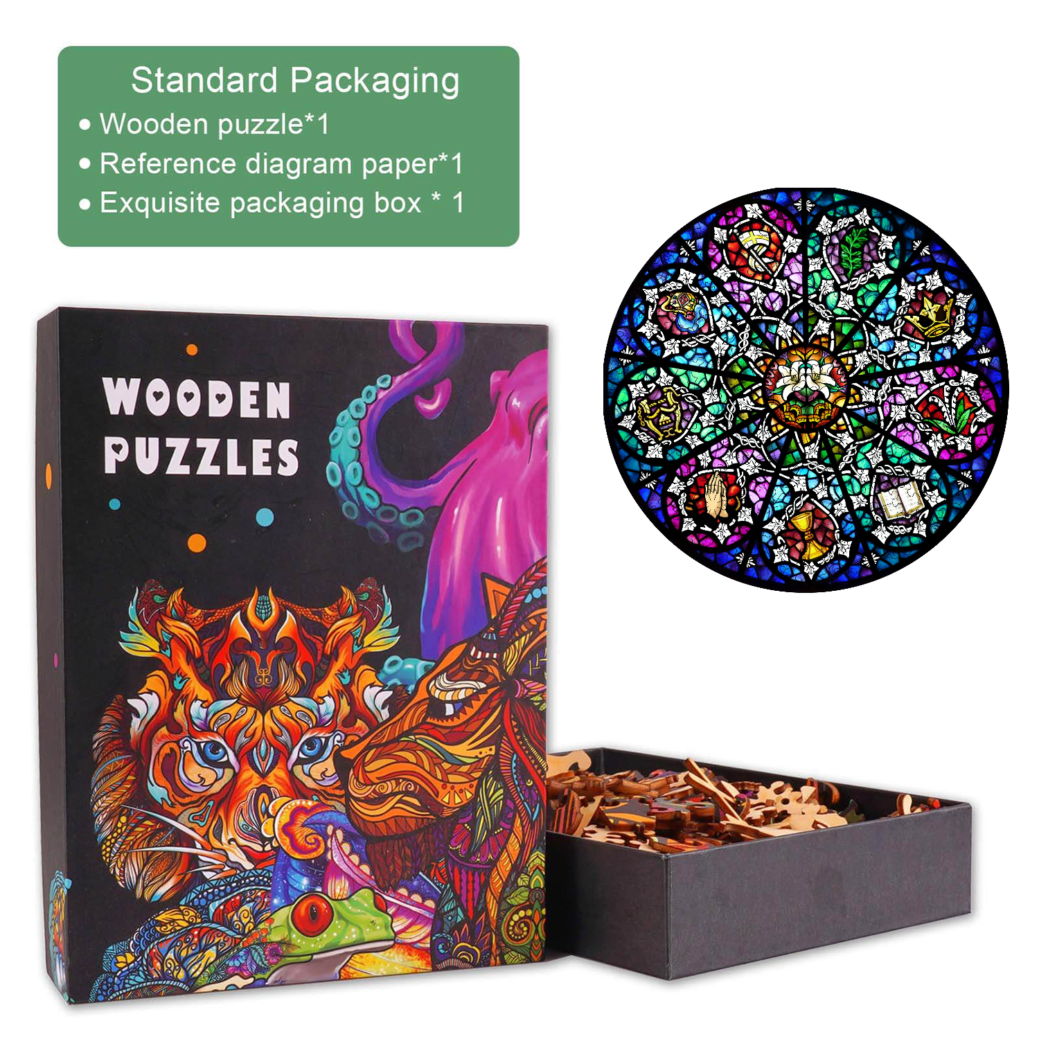 Rose Window Wooden Jigsaw Puzzle - Woodbests