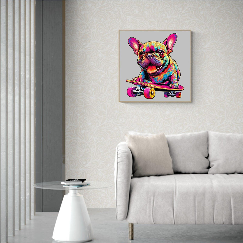 Skate Frenchie Wooden Jigsaw Puzzle