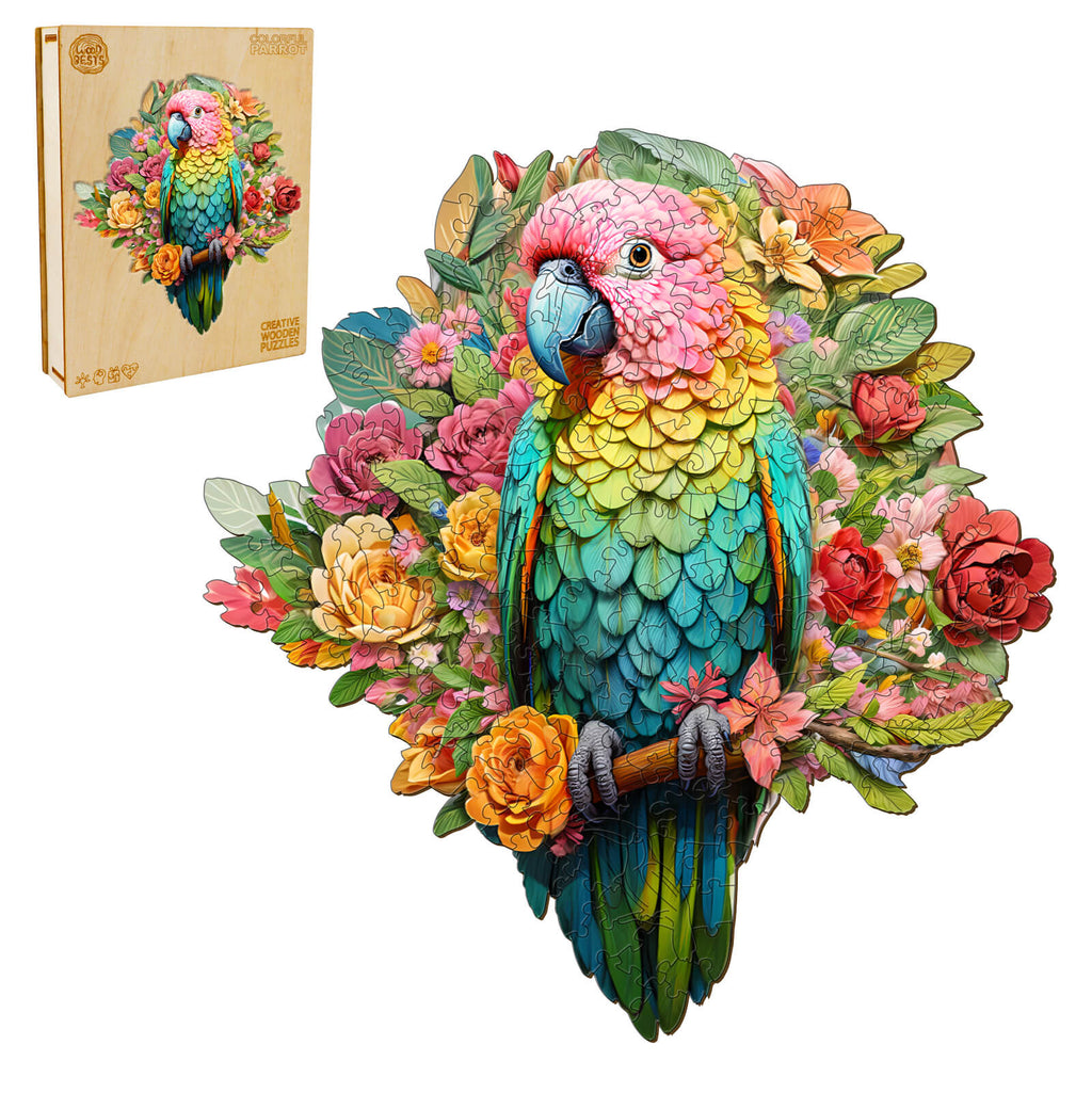 Colorful Parrot Wooden Jigsaw Puzzle