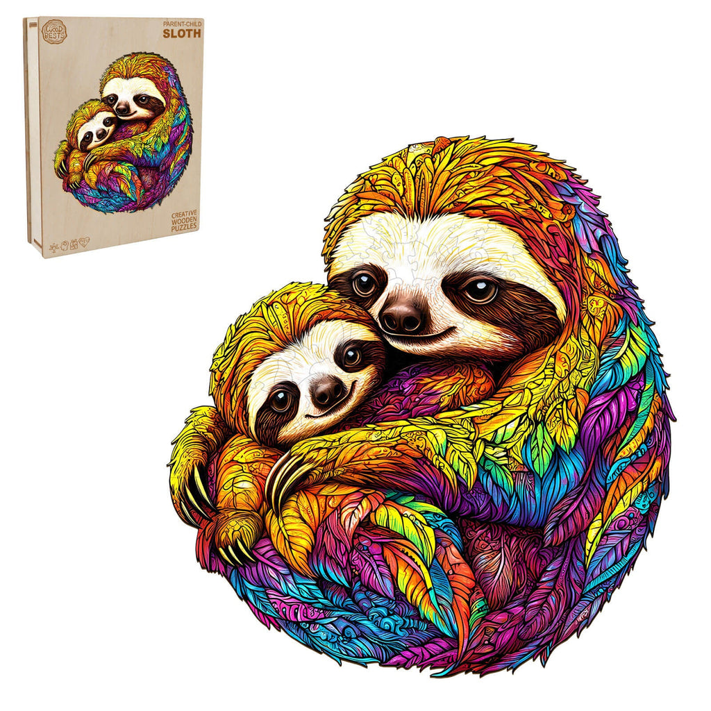 Parent-child Sloth Wooden Jigsaw Puzzle