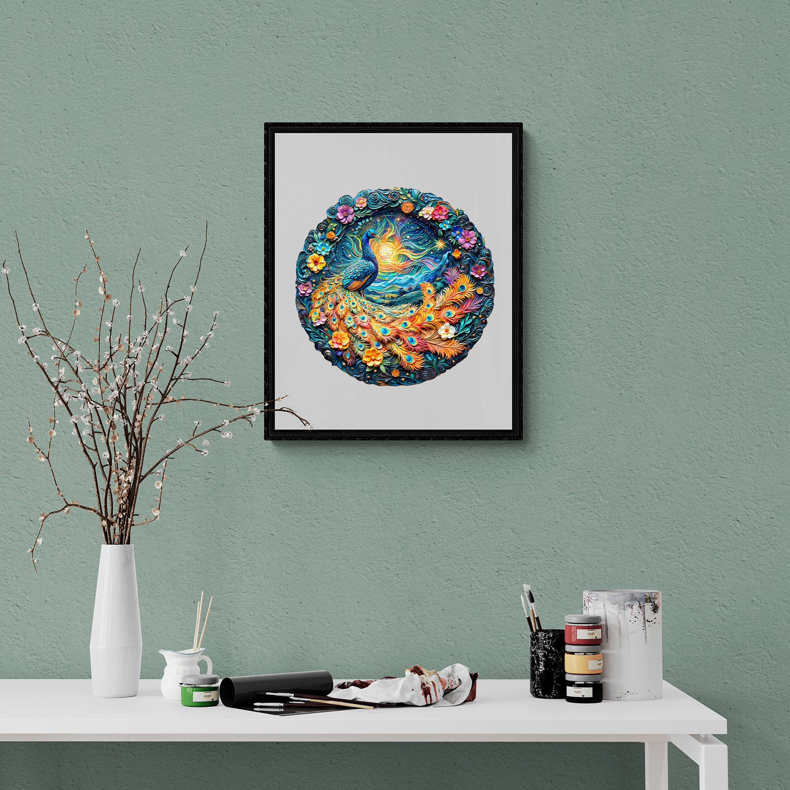 3D Aurora Peacock Wooden Jigsaw Puzzle