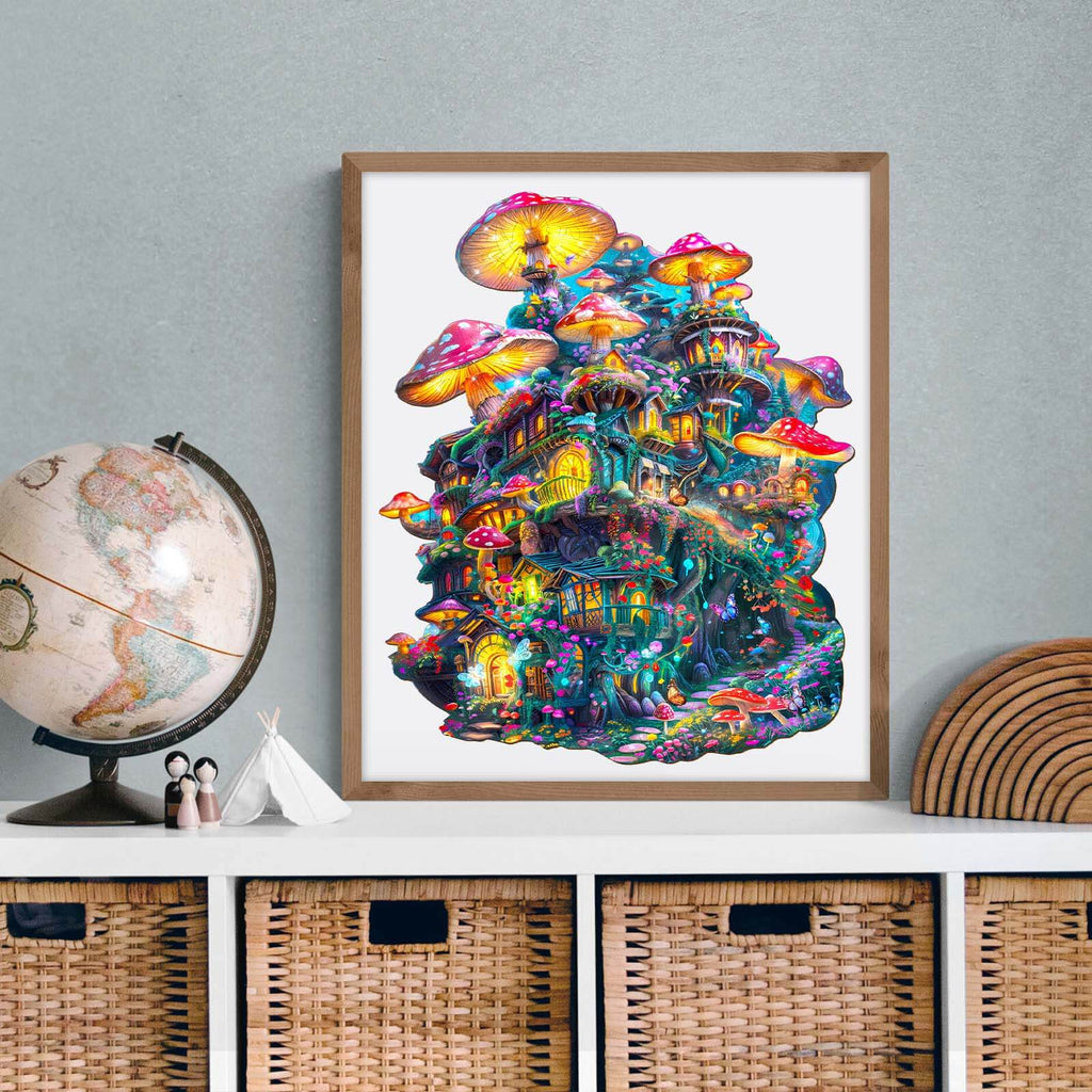 Dreamy Mushroom Wooden Jigsaw Puzzle