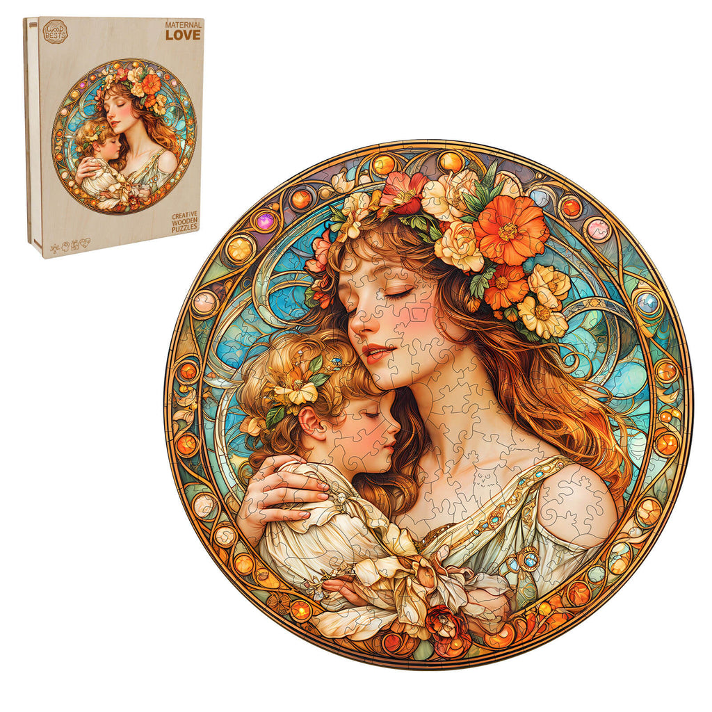 Maternal love Wooden Jigsaw Puzzle