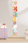 Personalized Flowers Hanging Canvas Height Ruler
