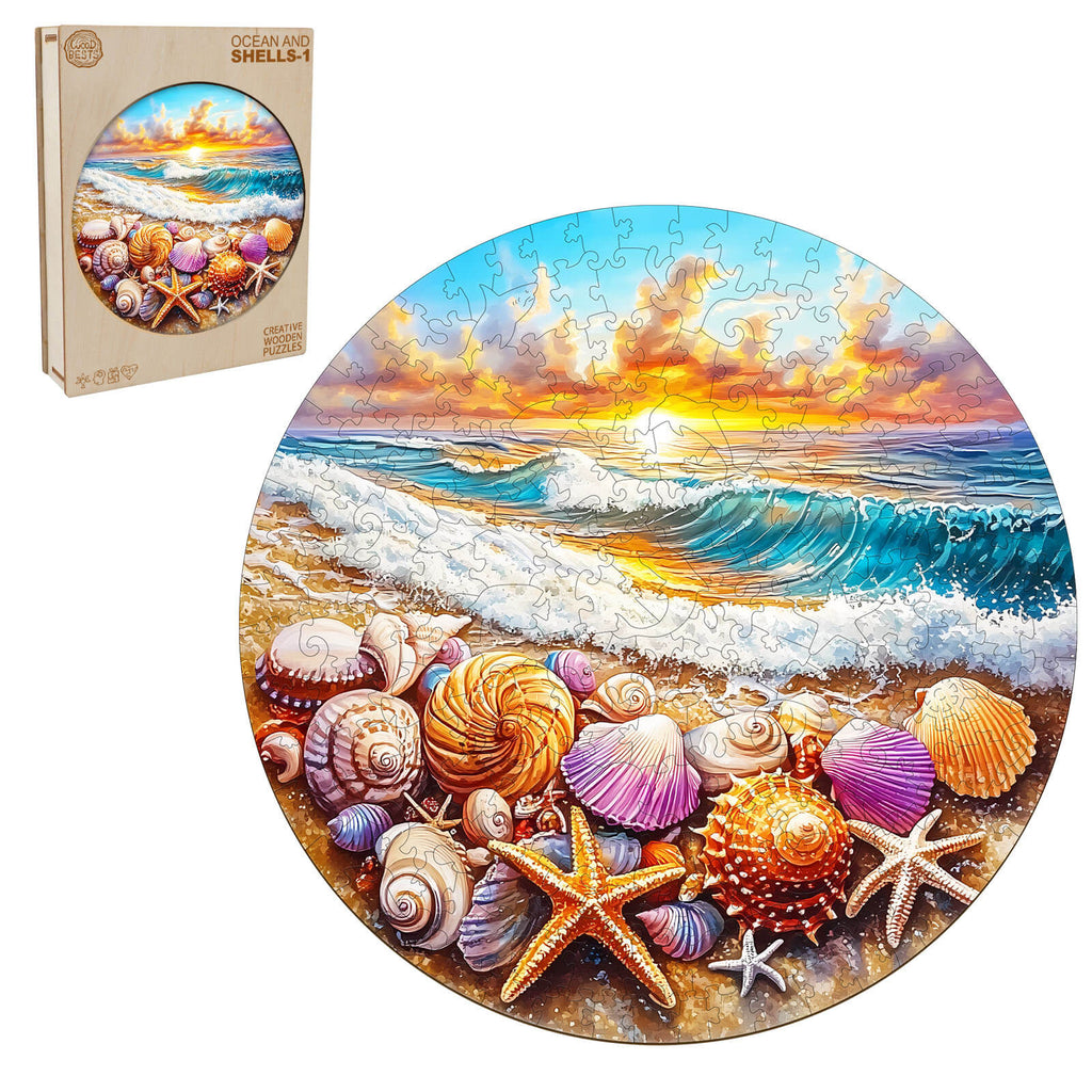 Ocean and Shells-1 Wooden Jigsaw Puzzle