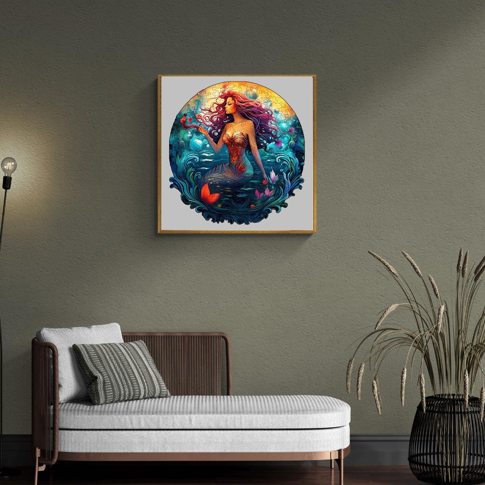 Aqua Woman Wooden Jigsaw Puzzle