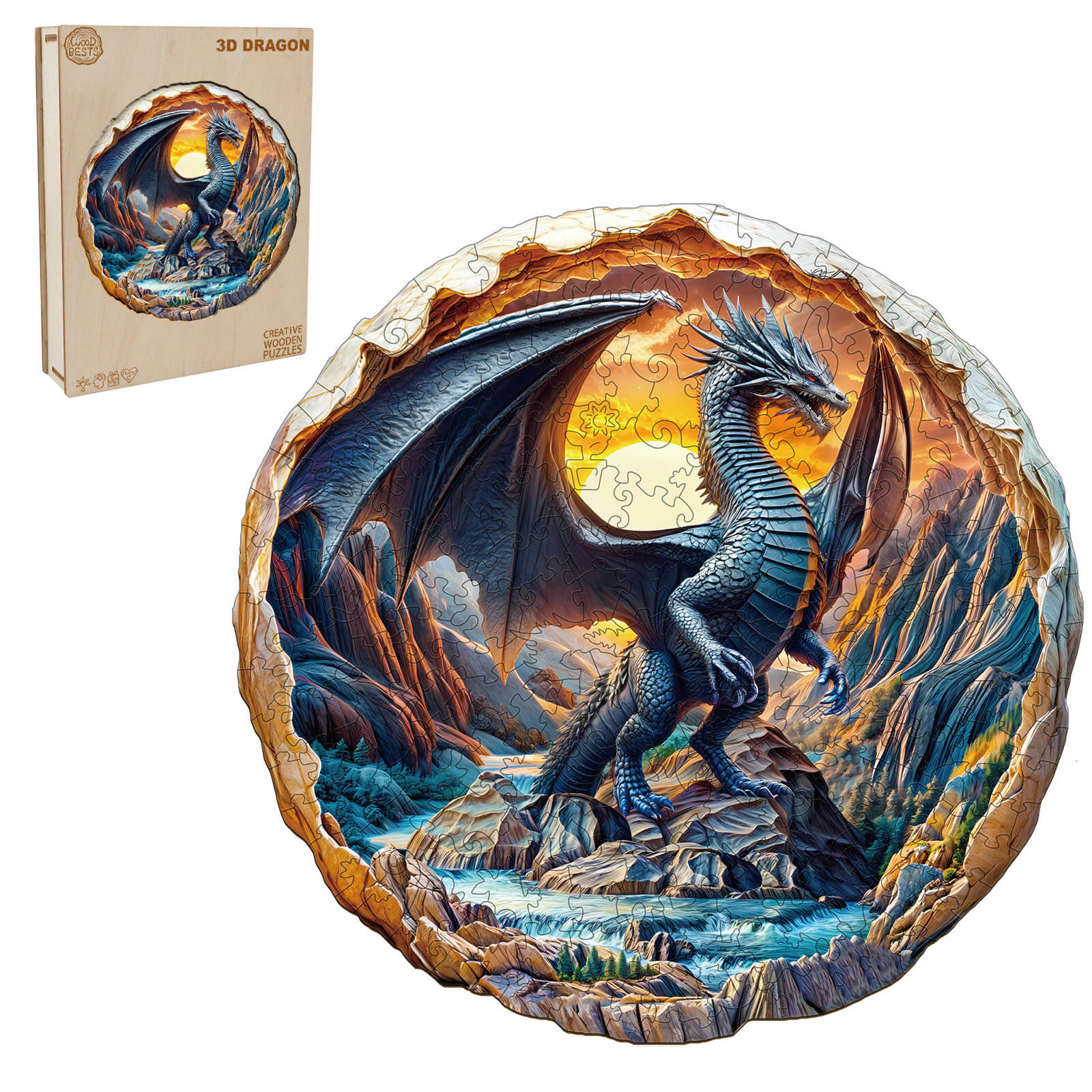 3D Dragon Wooden Jigsaw Puzzle