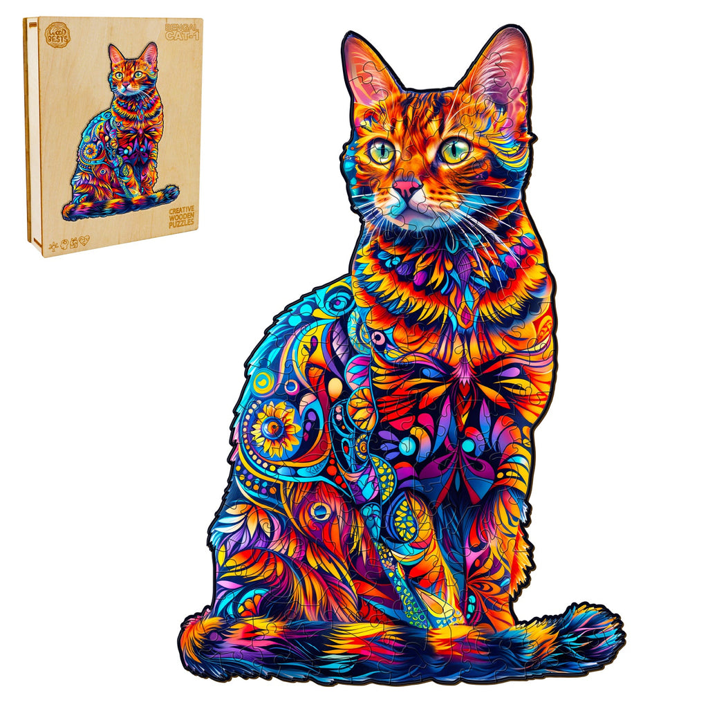 Bengal Cat-1 Wooden Jigsaw Puzzle