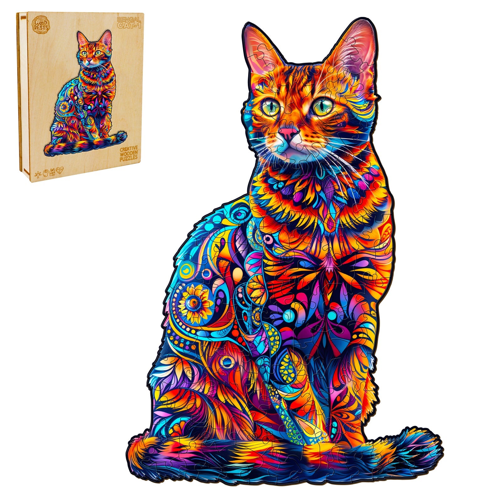Bengal Cat-1 Wooden Jigsaw Puzzle