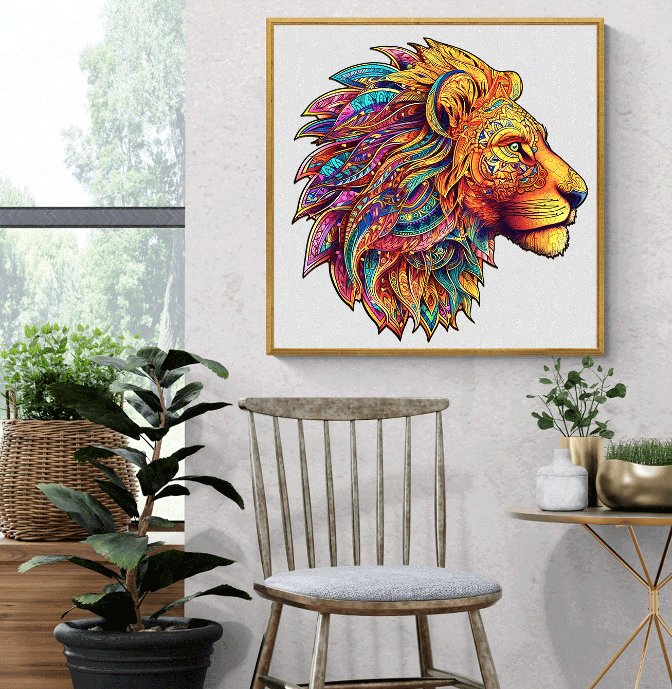The Jungle King-3 Wooden Jigsaw Puzzle