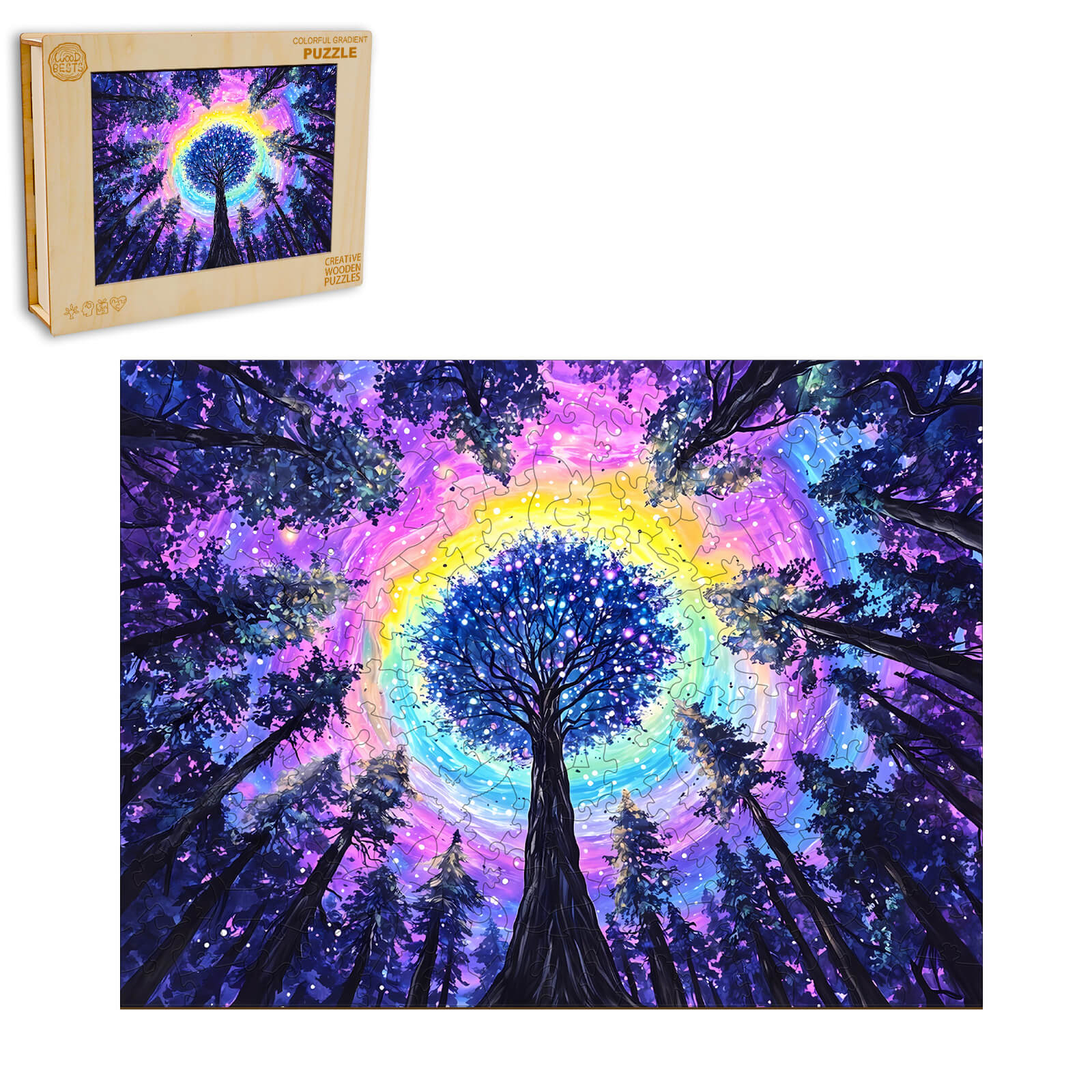 Colorful Gradient Wooden Jigsaw Puzzle