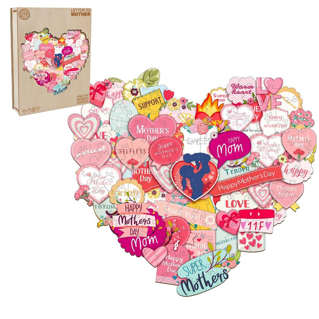 Letter to Mom Wooden Jigsaw Puzzle