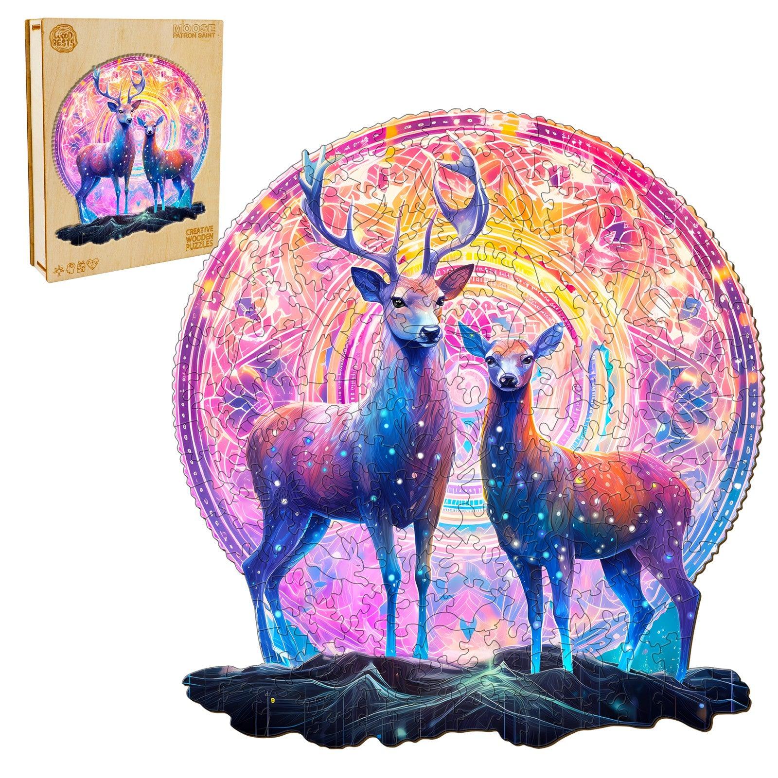 Moose Patron Saint Wooden Jigsaw Puzzle