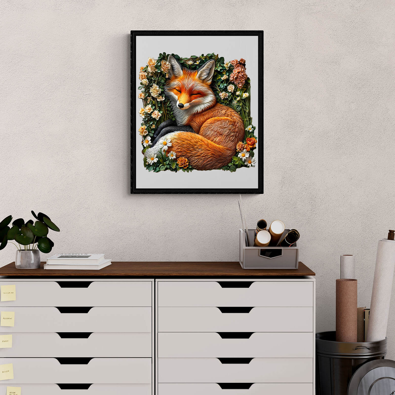 fox in grass Wooden Jigsaw Puzzle