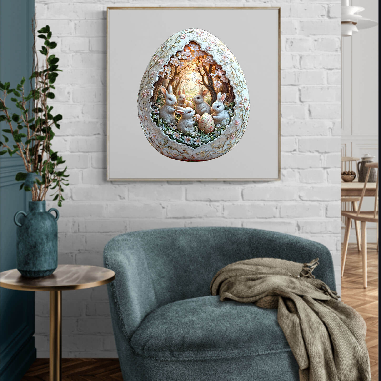3D Eggshell world Easter-2  Wooden Jigsaw Puzzle