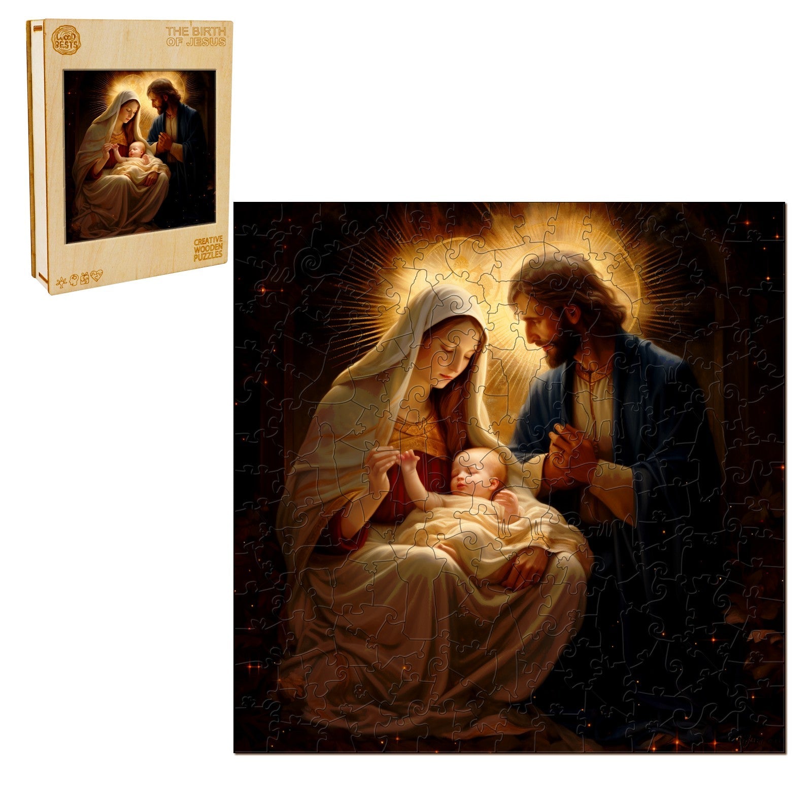 The Birth of Jesus Wooden Jigsaw Puzzle