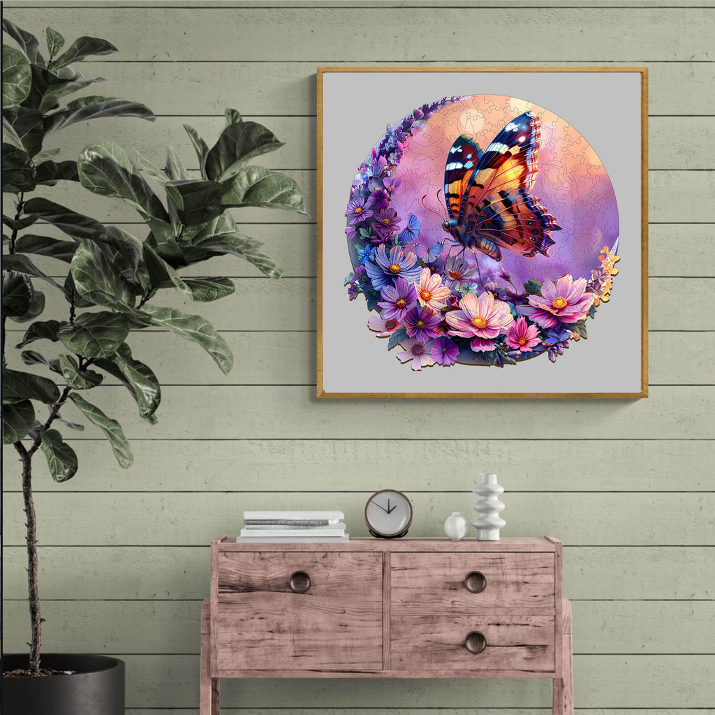 Butterfly and Moon-1 Wooden Jigsaw Puzzle