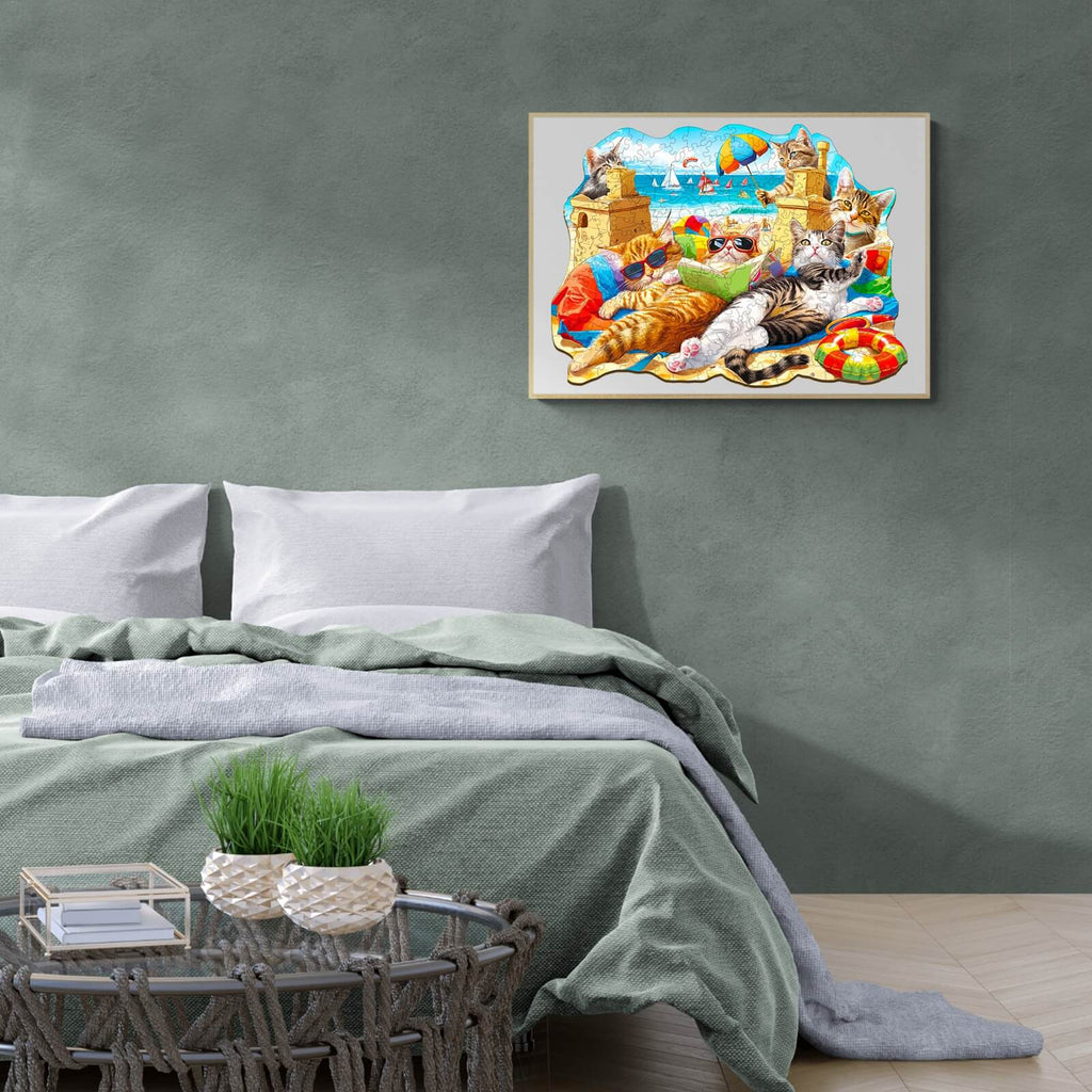 Beach Cat Wooden Jigsaw Puzzle