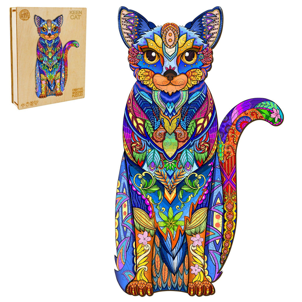 Keen Cat Wooden Jigsaw Puzzle
