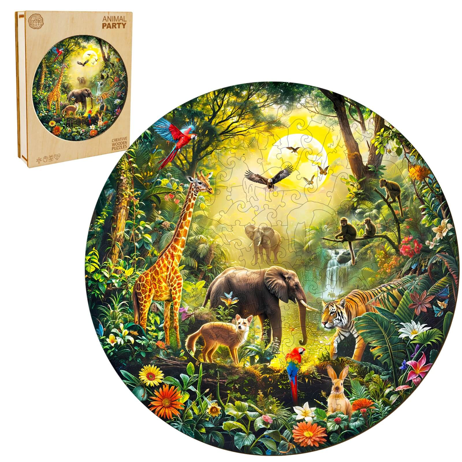 Animal Party Wooden Jigsaw Puzzle