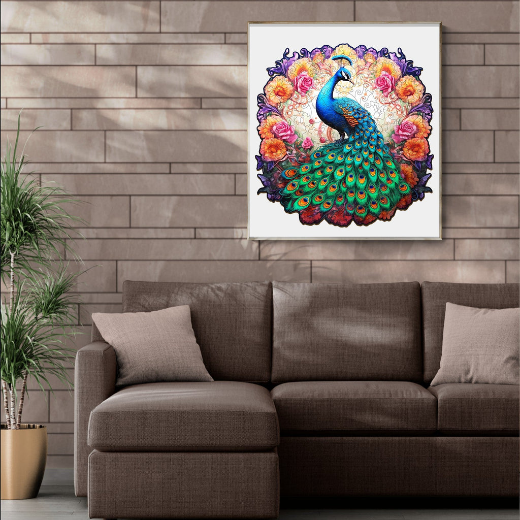 Male Peacock Wooden Jigsaw Puzzle